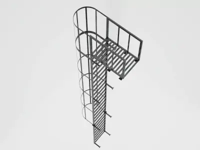 Fire Escape Stairs 3D model
