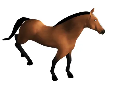 3D Horse Rigged and Animated Low-poly 3D model