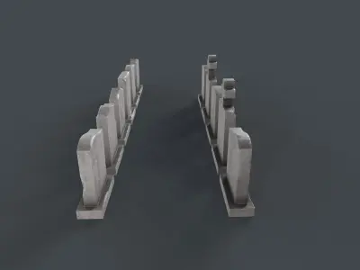 Gravestone Pack Low-poly 3D model
