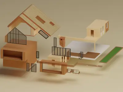 Lopwpoly House 18 Low-poly 3D model