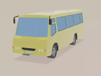 Minibus bus Low-poly 3D model