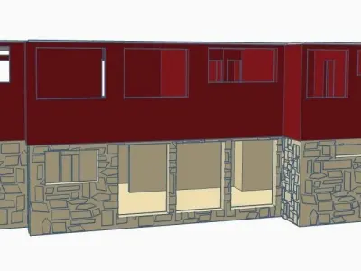 Contemporary Bi-Level House 1-64 S Scale  3D print model
