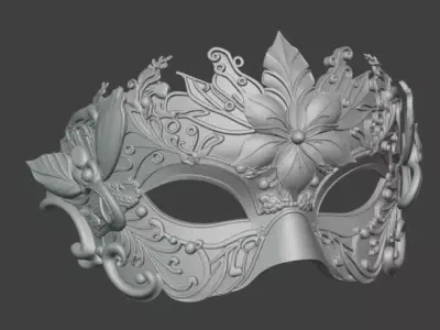 Majestic Masquerade Mask Baroque Ornamental 3D print model