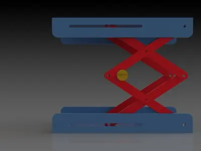 Hydraulic or Scew lift or scissor bed Mechanism Low-poly 3D model
