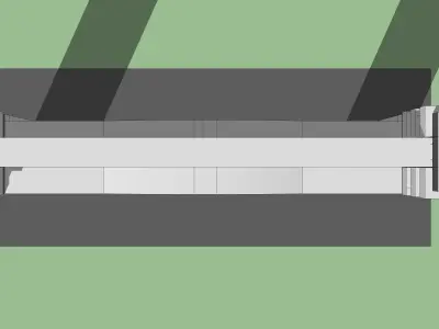 pendopo archway in middle of grassy field 3D model