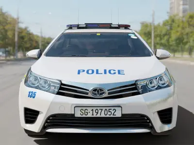 Police car 3D model PBR