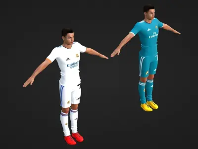 Cristiano Ronaldo - Real Madrid - Two Models Low-poly 3D model