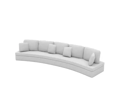 curved sofa Low-poly 3D model