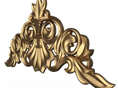 Carved Plaster Molding Decoration 044 Low-poly 3D model