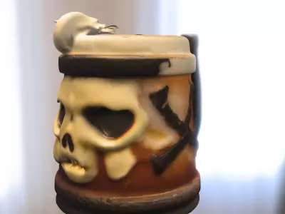 Skull Tankard Mug Low-poly 3D model