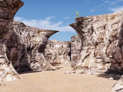 CANYON slope of mountain Free low-poly 3D model