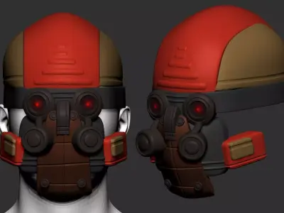 helmet high poly sculpt 3d printable ver 7 3D model 3D model 15