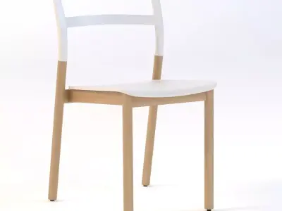 DE PADOVA FLORINDA Stackable Solid Wood Chair 3D model