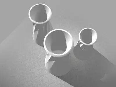 Beautiful elegant white vase with simple line treatment 3D print model