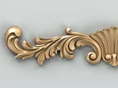 Carved decor horizontal 023 3D model