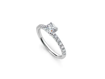 ZDR038 solitaire diamond engagement ring 3D print model