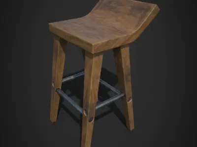 Chair Lowpoly Game Ready Pack 4 in One Low-poly 3D model
