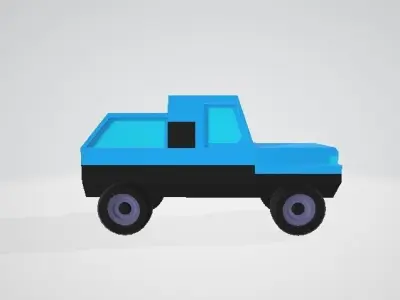 Minimalistic cars of different colors and shapes 3D model
