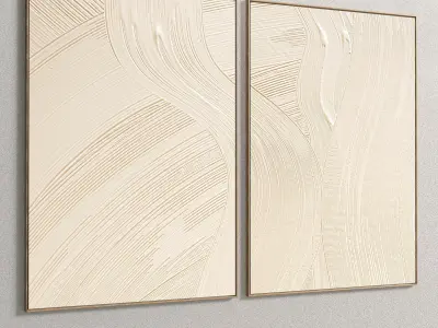 Plaster Two Photo Frame E-17 Low-poly 3D model