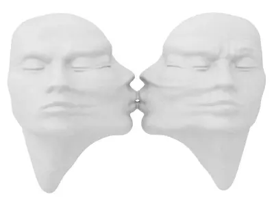 Abstract sculptures of faces on the wall 3D model