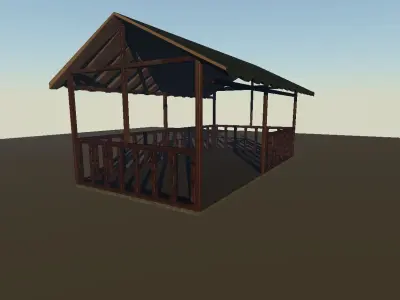 Pergola wooden gazebo Free 3D model