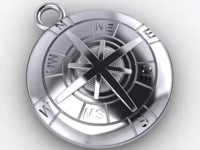 Compass pendant Free 3D model
