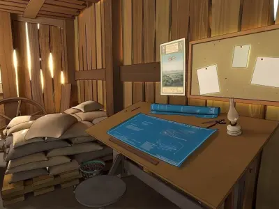 pack Old barn for 3D and 2D animation Cartoon Low-poly 3D model