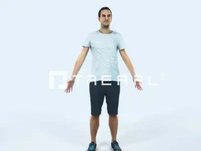 Jest 01K Animated Rigged Summer Casual Man Low-poly 3D model