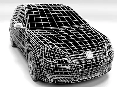 VW POLO 2005 5DOOR Low-poly 3D model