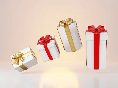 Gift Boxes Set 3D model For Free Free 3D model