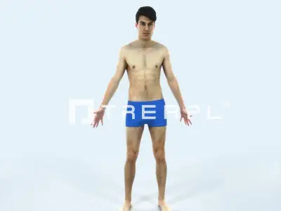 Prime K Beach Animated Rigged Sports Man Low-poly 3D model