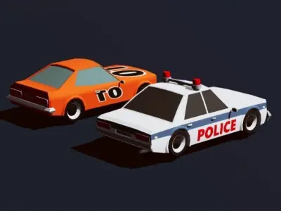 Cartoon Vehicles Low Poly Cars 3D Model Collection 001 Low-poly 3D model