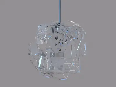 Abstract Bud Glass Pendant Light 3D model