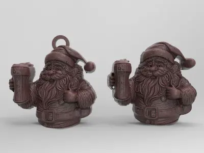 christmas fun sanda with beer  3D print model