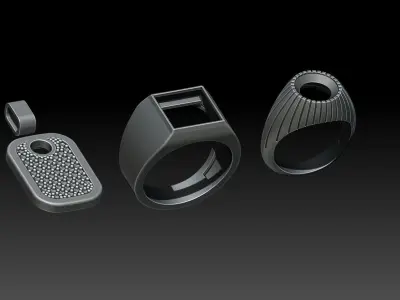 MAN WOMAN RING AND PENDANT 3D print model