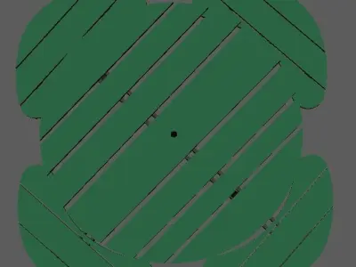 Round Park Bench Free 3D model