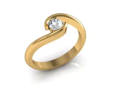 solitaire ring 76 3D print model