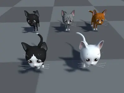 Cute Kitten Tito Low-poly 3D model