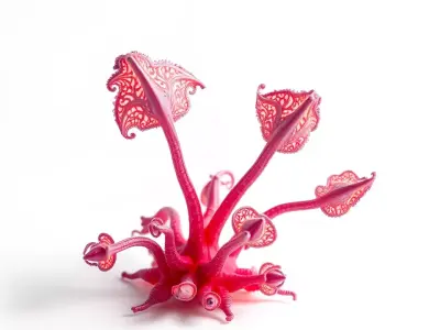 Mystical Pink Flora model pack Low-poly 3D model