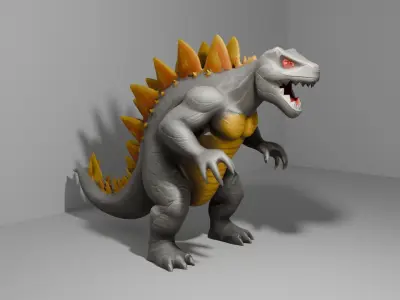 Godzilla kaiju titan King of The Monsters low-poly 3d model Low-poly 3D model