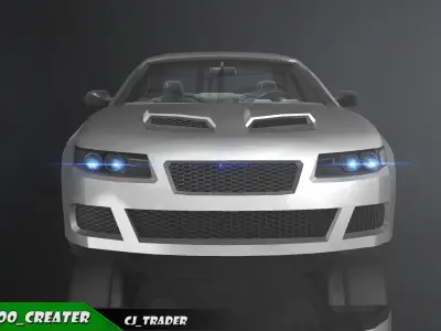 Lowpoly Sports Car Racing Car 3D Model Low-poly 3D model