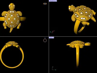 Simple Tortoise Ring - 006  3D print model