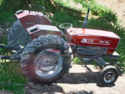 Tractor v1 - Unreal Engine Project Low-poly 3D model