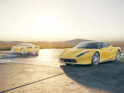 Yellow italian sport car unbranded 3D model