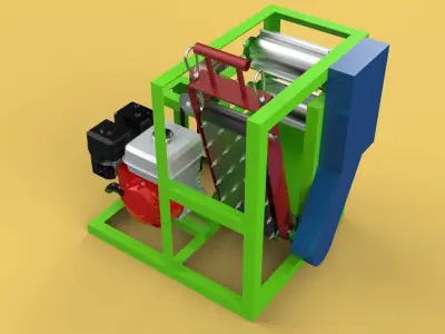 PEELER MACHINE COCONUT TOOL CONVEYOR CUTTING SHELLER SKIN FRUIT 3D model