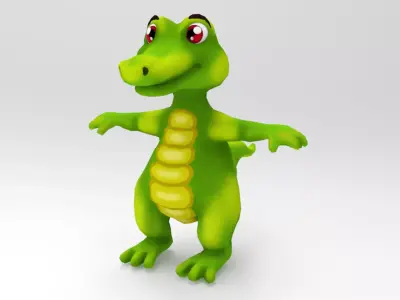 Crocodile Cartoon Low-poly 3D model