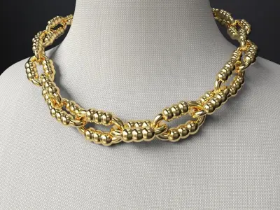 Graduated 3 Balls Tiffany Necklace and bracelet 3D print model