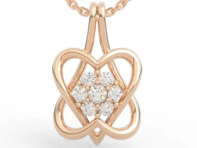 Stunning Diamond Flower Pendant 3D print model