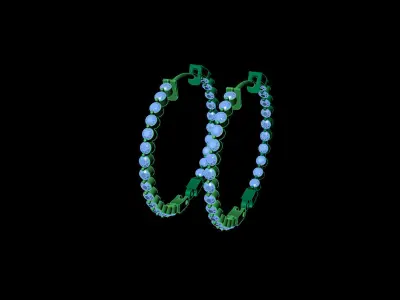 Diamond hoop earrings nice design 3D print model