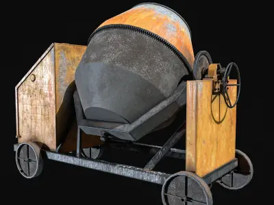 Concrete Mixer 3 Colors Low-poly 3D model